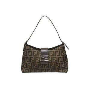 Fendi Maa Bucket One Shoulder Bag Zucca Pattern Brown Canvas Leather